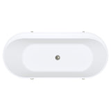 Fienza Aluca Freestanding Bath 1700mm w/ Overflow Matte Khaki w/ Brushed Nickel Legs FR88-1700K-BN-OF