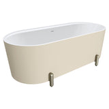 Fienza Aluca Freestanding Bath 1700mm w/ Overflow Matte Khaki w/ Brushed Nickel Legs FR88-1700K-BN-OF