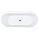 Fienza Aluca Freestanding Bath 1700mm w/ Overflow Matte Khaki w/ Brushed Copper Legs FR88-1700K-CO-OF