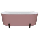 Fienza Aluca Freestanding Bath 1700mm w/ Overflow Matte Rouge w/ Matte Black Legs FR88-1700R-B-OF