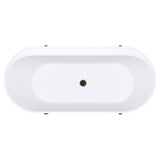 Fienza Aluca Freestanding Bath 1700mm w/ Overflow Matte Rouge w/ Matte Black Legs FR88-1700R-B-OF