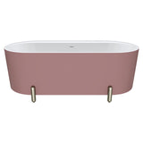 Fienza Aluca Freestanding Bath 1700mm w/ Overflow Matte Rouge w/ Brushed Nickel Legs FR88-1700R-BN-OF