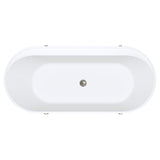 Fienza Aluca Freestanding Bath 1700mm w/ Overflow Matte Rouge w/ Brushed Nickel Legs FR88-1700R-BN-OF