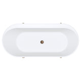 Fienza Aluca Freestanding Bath 1700mm w/ Overflow Matte Rouge w/ Brushed Copper Legs FR88-1700R-CO-OF