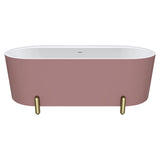 Fienza Aluca Freestanding Bath 1700mm w/ Overflow Matte Rouge w/ Urban Brass Legs FR88-1700R-UB-OF