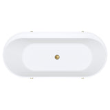Fienza Aluca Freestanding Bath 1700mm w/ Overflow Matte Rouge w/ Urban Brass Legs FR88-1700R-UB-OF
