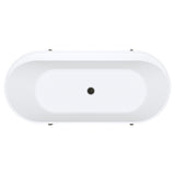Fienza Aluca Freestanding Bath 1700mm w/ Overflow Matte White w/ Matte Black Legs FR88-1700W-B-OF