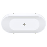 Fienza Aluca Freestanding Bath 1700mm w/ Overflow Matte White w/ Brushed Nickel Legs FR88-1700W-BN-OF
