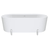 Fienza Aluca Freestanding Bath 1700mm w/ Overflow Matte White w/ Chrome Legs FR88-1700W-C-OF