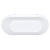 Fienza Aluca Freestanding Bath 1700mm w/ Overflow Matte White w/ Chrome Legs FR88-1700W-C-OF