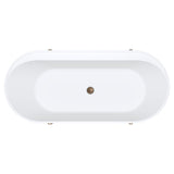 Fienza Aluca Freestanding Bath 1700mm w/ Overflow Matte White w/ Brushed Copper Legs FR88-1700W-CO-OF