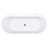 Fienza Aluca Freestanding Bath 1700mm w/ Overflow Matte White w/ Urban Brass Legs FR88-1700W-UB-OF