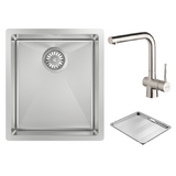 Abey Alfresco Sink Single Bowl 380x440mm Topmount/Undermount (Inc. Kitchen Mixer & Tray) Stainless Steel FRA340T (DTA18-316 + 517000)