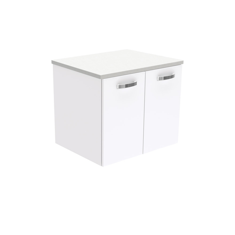 Fienza Unicab Wall Hung Cabinet Only 600mm Solid Doors Gloss White (Cabinet Only) 60J