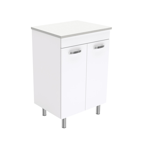 Fienza Unicab On Legs Cabinet Only 600mm Solid Doors Gloss White (Cabinet Only) 60NLW