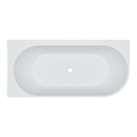 Fienza Matta Solid Surface Bath 1700mm Right Hand Corner Matte White ST67-R