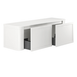 Fienza Mila Curved Shaker 1500 Wall Hung Cabinet Only 2 Drawers 1485x460x450mm Satin White (Cabinet Only) 150CM