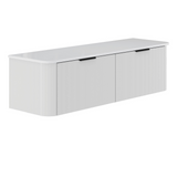 Fienza Minka 1500 Curved Wall Hung Cabinet Only 2 Drawers 1490x460x400mm Satin White (Cabinet Only) 150UW-C