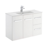 Fienza Delgado Wall Hung Vanity Right Drawers 900mm White 90DR