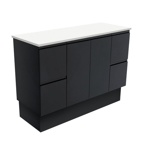 Fienza Fingerpull On Kickboard Cabinet 1200mm Satin Black (Cabinet Only) 120ZBK