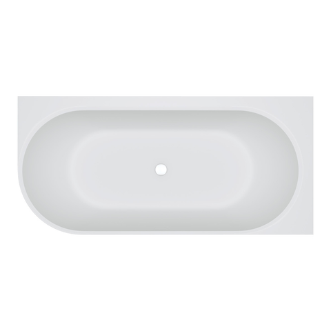 Fienza Matta Solid Surface Bath 1700mm Left Hand Corner Matte White ST67-L