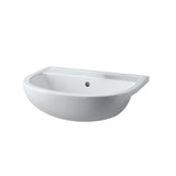 Fienza Compact Semi Recessed Basin 550mm (3 Taphole) Gloss White 603703W