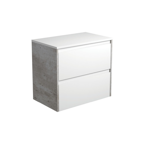 Fienza Amato 750 Wall Hung Cabinet Only (Industrial Panels) 745x460x650mm Satin White (Cabinet Only) 75BWX