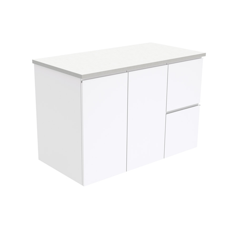 Fienza Fingerpull Wall Hung Cabinet Right Drawers 900mm Gloss White (Cabinet Only) 90FR