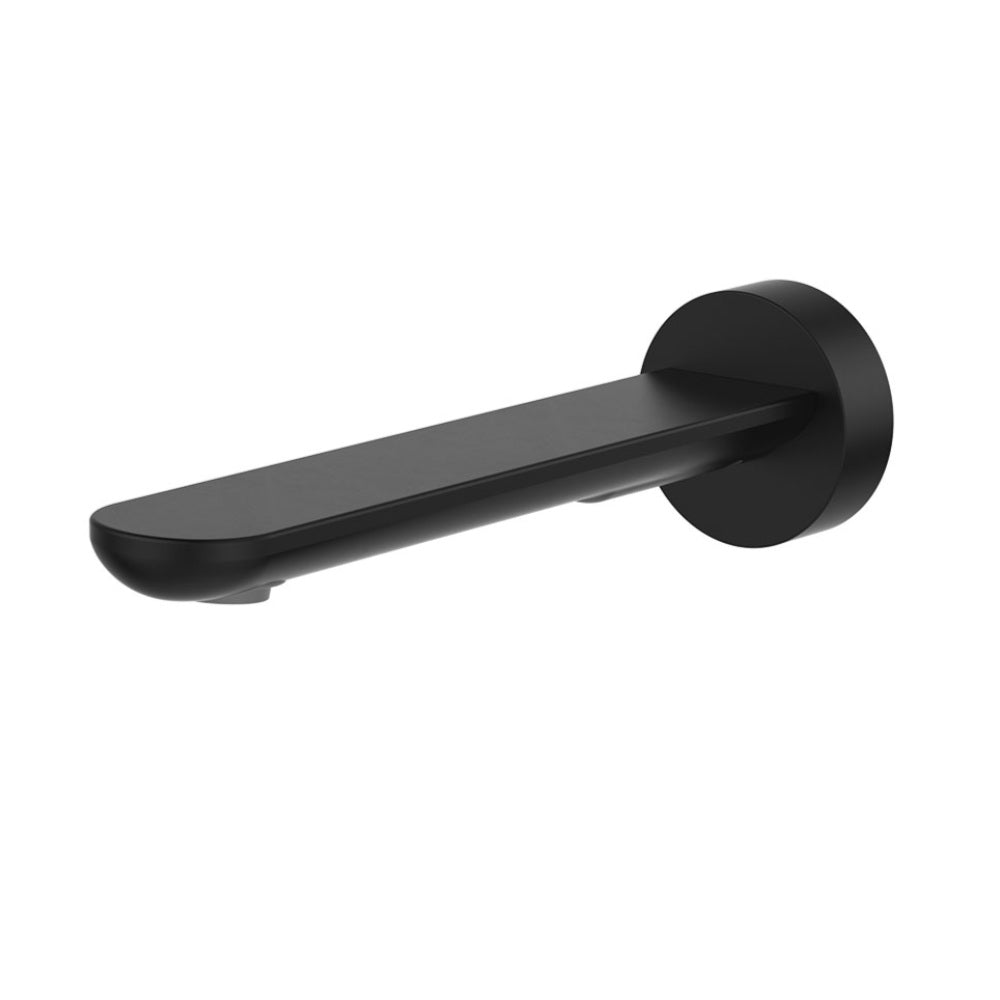 Fienza Empire Slim Wall Basin/Bath Outlet 180mm Round Plate Lead Free Matte Black 234115B-2-LF