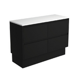 Fienza Amato 1200 On Kickboard Cabinet 1195x460x850mm Satin Black (Cabinet Only) 120BBK