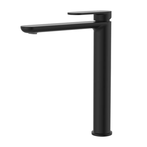 Fienza Empire Slim Tall Basin Mixer Cold Start Lead Free Matte Black 234107B-LF