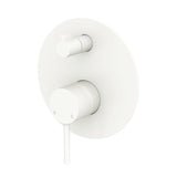 Fienza Kaya Wall Diverter Mixer Dress Kit Set Large Round Plate Lead Free Matte White D228102MW-LF