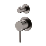 Fienza Kaya Wall Diverter Mixer Dress Kit Set Small Round Plates Lead Free Gunmetal D228102GM-4-LF