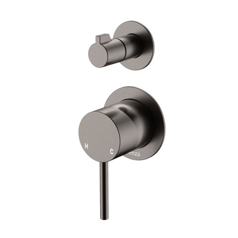 Fienza Kaya Wall Diverter Mixer Dress Kit Set Small Round Plates Lead Free Gunmetal D228102GM-4-LF