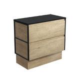 Fienza Amato 900 On Kickboard Cabinet 893x460x850mm (Matte Black Frames) Scandi Oak (Cabinet Only) 90BSFK