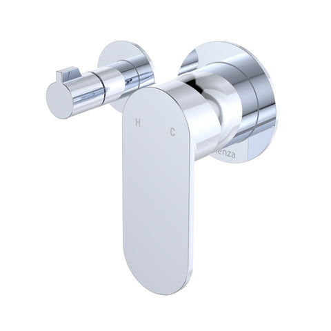 Fienza Empire Slim Wall Diverter Mixer Small Round Plates Horizontal Lead Free Chrome 234112-4-LF