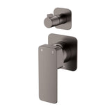 Fienza Tono Wall Diverter Mixer Dress Kit Small Square Plates Lead Free Gunmetal D233102GM-4-LF