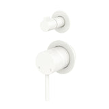 Fienza Kaya Wall Diverter Mixer Dress Kit Set Small Round Plates Lead Free Matte White D228102MW-4-LF