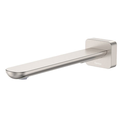 Fienza Empire Slim Wall Basin/Bath Outlet 220mm Square Plate Lead Free Brushed Nickel 234116BN-LF