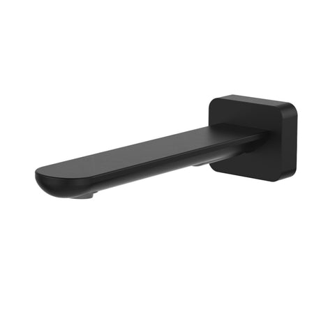 Fienza Empire Slim Wall Basin/Bath Outlet 180mm Square Plate Lead Free Matte Black 234115B-LF