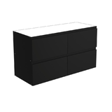 Fienza Amato 1200 Wall Hung Base Cabinet Only 1163x460x650mm Satin Black (Cabinet Only) 120BB-C