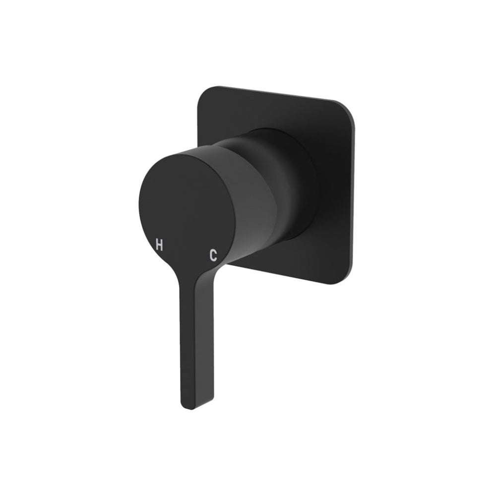 Fienza Sansa Wall Mixer Dress Kit Set Square Plate Lead Free Matte Black D229101B-2-LF