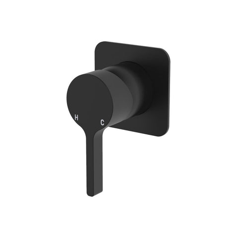 Fienza Sansa Wall Mixer Dress Kit Set Square Plate Lead Free Matte Black D229101B-2-LF