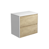 Fienza Amato 750 Wall Hung Cabinet Only (Satin White Panels) 745x460x650mm Scandi Oak (Cabinet Only) 75BSW