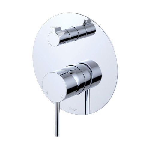 Fienza Kaya Wall Diverter Mixer Dress Kit Set Large Round Plate Lead Free Chrome D228102-LF