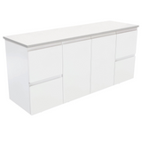 Fienza Fingerpull Wall Hung Cabinet 1500mm Satin White (Cabinet Only) 150Z
