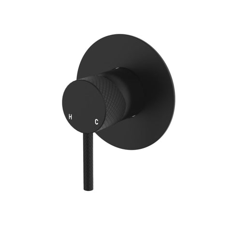 Fienza Axle Wall Mixer Dress Kit Set Large Round Plate Lead Free Matte Black D231101B-3-LF