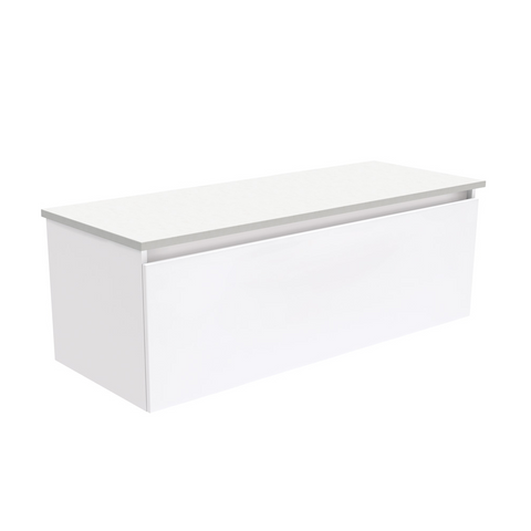 Fienza Manu Wall Hung Cabinet 1200mm Large Drawer Gloss White (Cabinet Only) 120H