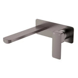 Fienza Tono Basin/Bath Wall Mixer Set Dress Kit Large Rectangular Plate 200mm Outlet Lead Free Gunmetal D233106GM-200-LF