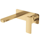 Fienza Tono Basin/Bath Wall Mixer Set Dress Kit Large Rectangular Plate 160mm Outlet Lead Free Urban Brass D233106UB-LF